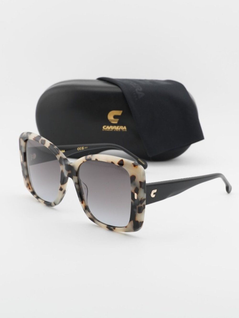 CARRERA 3030/S 0AHF 9O Square Sunglasses - White Havana / Grey Gradient